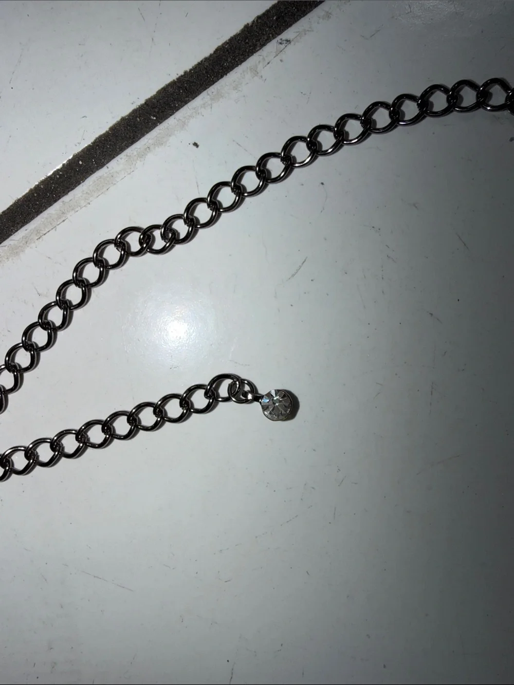 Iridescent Floral Cluster Choker chain belt Silver-Tone